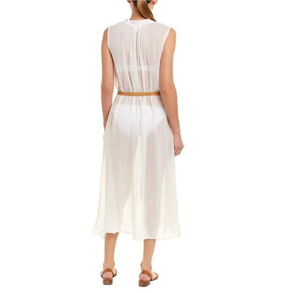 NWT Eberjey Women's White Summer Of Love Russel Chambray Cover Up Dress Size S - Picture 2 of 8